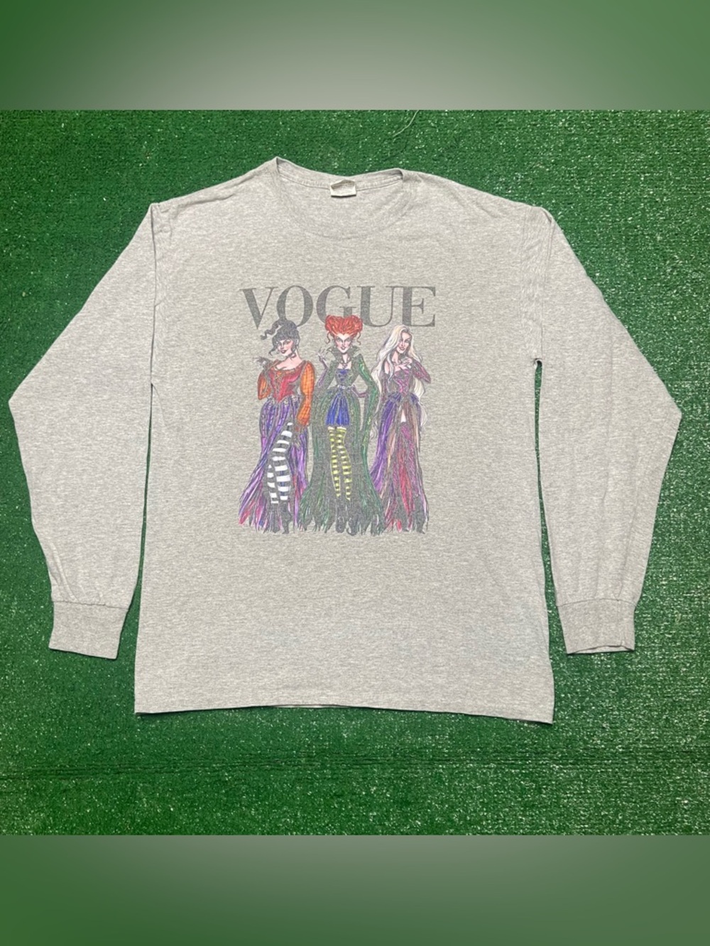 Vogue Hocus Pocus Gray Graphic Long-Sleeve Top
